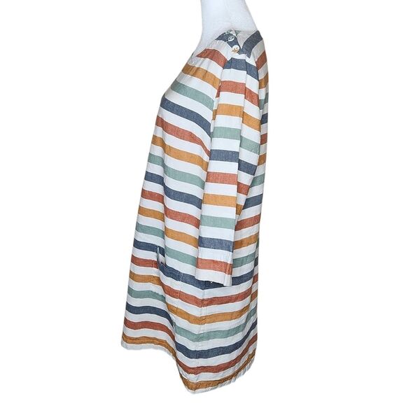 Seasalt Cornwall Glowing Skies Tunic Top Linen Multicolor Striped Size 12/US 8 - Picture 13 of 13